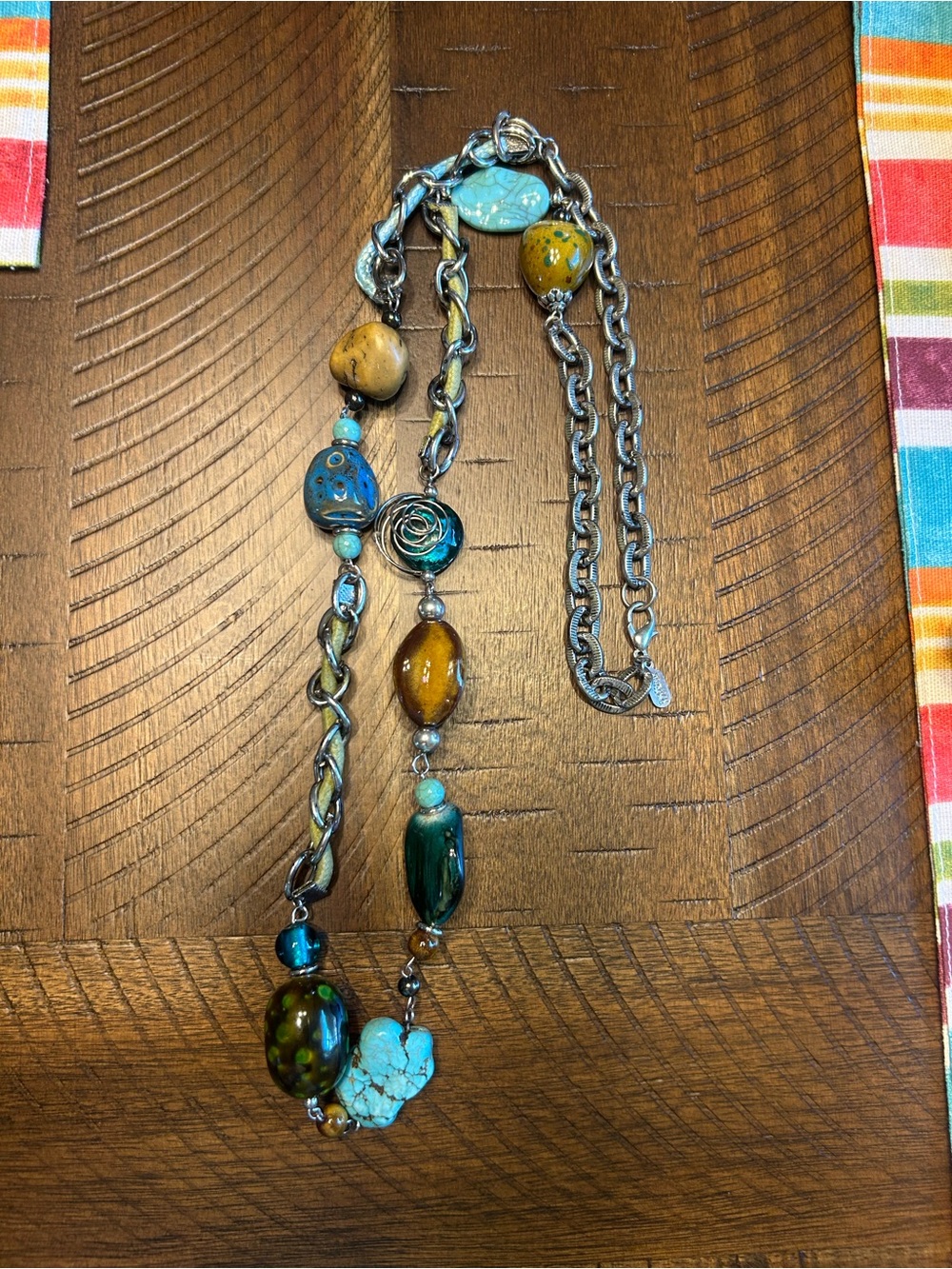 Handcrafted Turquoise & Emerald Beaded Women’s Necklace